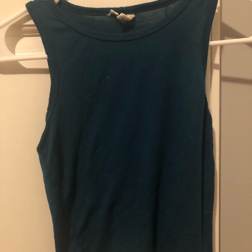 Map to Mars plain blue tank crop top